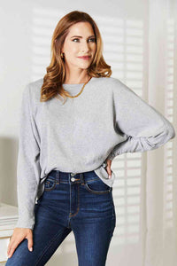 Thumbnail for Double Take Seam Detail Round Neck Long Sleeve Top
