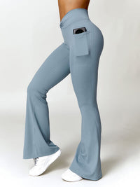 Thumbnail for Twisted High Waist Bootcut Active Pants with Pockets