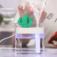 Thumbnail for 160ML Ultrasonic Air Humidifier Clear Cactus Color Light USB Essential Oil Diffuser Car Purifier Aroma Diffusor Anion Mist Maker